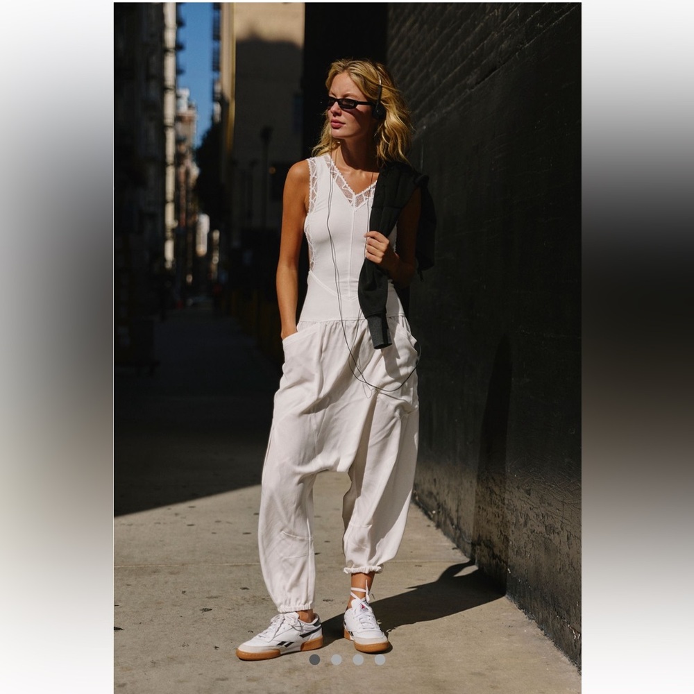 NWT - FP Movement by Free People Tap Out Jumpsuit in Ivory